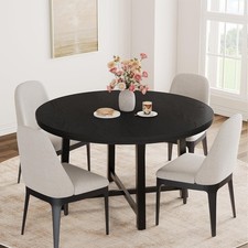 120cm Black Round Dining Table