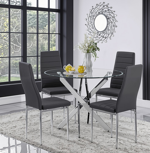 100cm round glass seater - glass,