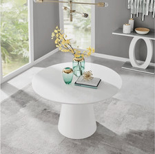 Round White Dining Table 120cm